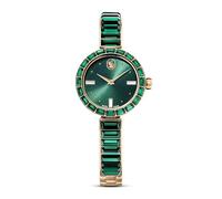 Swarovski Reloj Matrix Bangle, Fabricado en Suiza, Pulsera de Cristal, Verde, Acabado Tono Oro champán