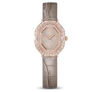 Swarovski Reloj Matrix octagon, Correa de piel, Beige, Acabado en tono oro rosa