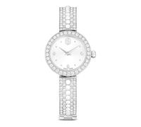 Swarovski Reloj Matrix Pearl Bangle, Fabricado en Suiza, Pulsera de Cristal, Blanco, Acero Inoxidable