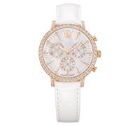 Swarovski Reloj Matrix Tenis Chrono, Fabricado en Suiza, Correa de piel, Tono oro rosa, Acabado en tono oro rosa