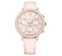 Swarovski Reloj Matrix Tennis Chrono, Fabricación Suiza, Correa de Piel, Rosa, Acabado en Tono Oro Rosa