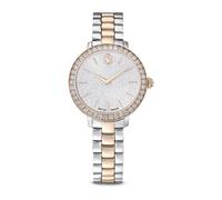 Swarovski Reloj Matrix 3-link Suizo, pavé 42 cristales, corona con cristal, oro rosa/plata