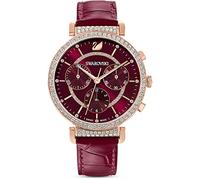 Swarovski Reloj Mujer Colección Passage Chrono Correa de Piel Rojo - Ref 5580345