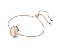 Pulsera Swan, Cisne, Blanca, Baño tono oro rosa