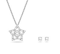 Swarovski Stella Set, estrella, cristales transparentes, acabado de rodio