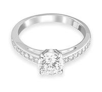 Swarovski Stilla Attract Colección anillo, talla redonda, pavé, blanco, chapado en rodio