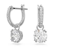 Swarovski Stilla Colección pendientes colgantes, talla redonda, blanco