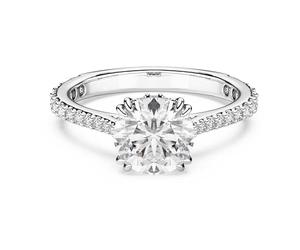 Swarovski Stilla Collezione Anello cocktail, Taglio rotondo, Pavé, Bianco, Finitura tonalità argento
