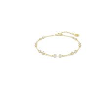 Swarovski Strand Remix Collection, Talla redonda, Blanco, Baño tono oro