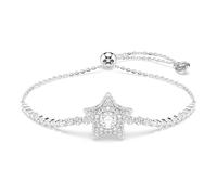 Swarovski Sublima Pulsera, Talla Redonda, Estrella, Blanco, Baño De Rodio