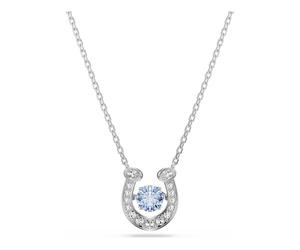 Swarovski Symbolica Collezione, Taglio rotondo, Pavé, Ferro di cavallo, Blu, Placcato rodio