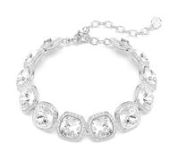 Swarovski Una Angelic Pulsera, Talla Cojín, Blanco, Baño De Rodio