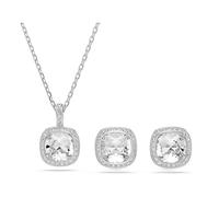 Swarovski Una Angelic Set, Talla Cojín, Blanco, Baño De Rodio