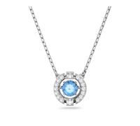 Swarovski Collar Una – Talla redonda, Azul, Baño de rodio