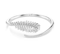Swarovski Vienna Brazalete, Tallas Mixtas, Pluma, Blanco, Baño De Rodio