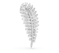 Swarovski Vienna Broche, Tallas Mixtas, Pluma, Blanco, Baño De Rodio