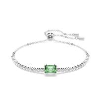 Swarovski Pulsera Matrix Tennis, Tallas mixtas, Verde, Baño de rodio