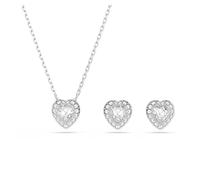 Swarovski Conjunto Ariana Grande x, Tallas mixtas, Corazón, Blanco, Baño de rodio, Talla única