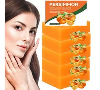 Swarva Persimmon Soap for Body Odor - Persimmon Soap for Old People Smell, Remove Odor Bath Soap, Men & Women Deodorizing, Handmade Body Deeply Cleansing Bar Soaps (5pcs)
