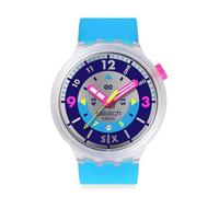 Swatch Big Bold - Reloj Casual Unisex de polímero Transparente de Cuarzo Resistente al Agua Swatch Neon Hielo