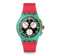 Swatch Chrono 42 - Reloj de Pulsera Unisex de polímero, Cuarzo, Impermeable, Swatch Neon Emerald Chrono