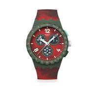 Swatch Chrono 42 - Reloj Unisex de Cuarzo polimérico Resistente al Agua, Color Rojo