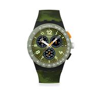 Swatch Chrono 42 Reloj Unisex de Cuarzo polimérico Resistente al Agua, Verde, Casual