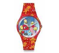Swatch New Gent - Reloj unisex casual biocerámico de cuarzo rojo, impermeable, maravilloso invierno maravilloso