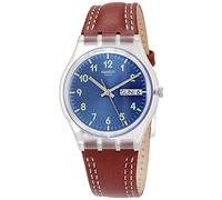Swatch Reloj Analogico para Hombre de Cuarzo con Correa en Cuero GE709