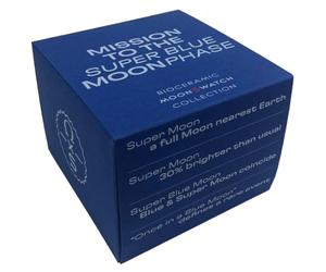 Swatch Reloj de pulsera MoonSwatch Omega x Mission to the superblue Moonphase, turquesa, Correa