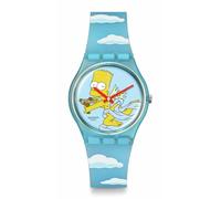 Swatch Reloj de pulsera Simpsons azul unisex casual de cuarzo biológico Sweet Embrace, Azul, Los Simpson