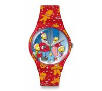 Swatch Reloj para The Simpsons New Gent SUOZ361 Wondrous Winter Wonderland, Pulsera Clásica, Clásico