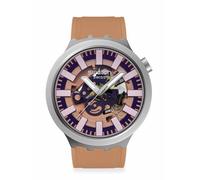 Swatch Reloj unisex casual beige de acero inoxidable cuarzo terracota marea, Beige