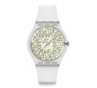 Swatch Reloj unisex casual de cuarzo biocerámico transparente de The Archive, Transparente, Moderno