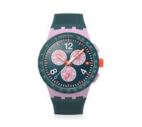 Swatch Reloj unisex casual de polímero verde de cuarzo Moment of Rose
