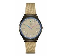 Swatch Reloj unisex informal beigeWatch de acero inoxidable, cuarzo, arenisca al sol, Beige, Poder de la naturaleza