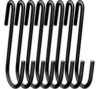 Swatowot, 12 unidades de ganchos de servicio pesado de 10 cm en forma de S, ganchos colgantes grandes para cocina, cuarto de baño, dormitorio y oficina (12 unidades, extra grandes, negro)