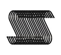 Swatowot 20 piezas de ganchos en S, 9 cm de gancho para colgar, gancho para guardar ropa, gancho para colgar, percha (20 piezas, grandes, negro)