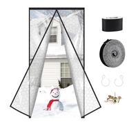 SWAWIS 100x200cm Cortina Térmica Magnética para Puertas in EVA, con Velcro | Patrón Cubo de Agua, Resistente al Frío y Aislante Térmico Impermeable y Cortavientos, para Balcón Cocina Dormitorio