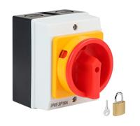 SWAWIS 16A Interruptor Principal 3 Polos, IP65, Interruptor Giratorio con Carcasa para Conectar y Desconectar Circuitos Pequeños