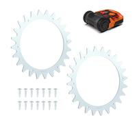 SWAWIS Ø205mm Pinchos para Robot Cortacésped Metal con 14x Tornillos | Compatible con Worx Landroid S&M S300[WR130E] M500[WR141E] M700[WR142E] M1000[WR143E], Mejora de Tracción