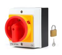 SWAWIS 20A Interruptor Principal 3 Polos, IP65, Interruptor Giratorio con Carcasa para Conectar y Desconectar Circuitos Pequeños