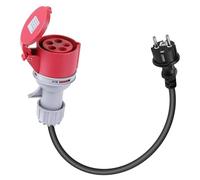 SWAWIS 250V 16A Adaptador CEE, 0.6m 5 Polos IP44 Clavija CEE Enchufe CEE para Camping Industria Talleres Obras, H07RN-F 3G 2.5mm²