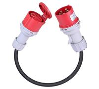 SWAWIS 32A Enchufe a 16A Acoplamiento Adaptador CEE, 0.6m 400V 5 Polos, IP44 Enchufe CEE para Industria Talleres Obras de Construcción, H07RN-F 5G 2,5mm²