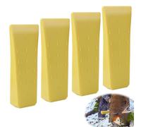 SWAWIS 4 Piezas Cuñas de Corte de Motosierra, Cuña de Corte de Árbol de Plástico ABS, Cuñas de Tala de Motosierra para Controlar la Dirección de Caída de los Arboles(Amarillo)