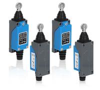 SWAWIS 4 Piezas Interruptor de Límite Momentáneo de Émbolo del Rodillo ME-8112, Final de Carrera de Contacto de Cobre, 5A 250V AC NC-NO Interruptor de Viaje para CNC Router Laser Plasma Router