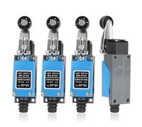 SWAWIS 4 Piezas Interruptor de Límite Momentáneo ME-8104, Final de Carrera Brazo de Palanca de Rodillo, 5A 250V AC NC-NO Interruptor de Viaje para CNC Router Laser Plasma Router