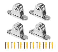 SWAWIS 4 Piezas Poleas De Metal para ø 1-6mm Cuerda, Pequeño Polea con Rodamiento de Bolas y Tornillos de Montaje, para Toldos Invernaderos Tendederos(61X21mm)