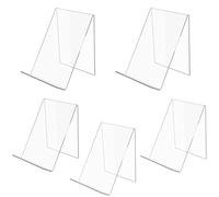 SWAWIS 5 Piezas Soporte de Libro Acrílico Soporte Organizador Libros Acrílico 13 x 11,5 x 10 cm Transparente Soporte Libro para Cartel, Exhibir Libros, Cuadernos, Libros Ilustrados
