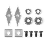 SWAWIS 8 Piezas Insertos de Carburo Set, Herramienta de torneado de Torno con Tornillos de Montaje, Juego de Plaquitas Indexables pour Madera Rectificado de Corte Acabado